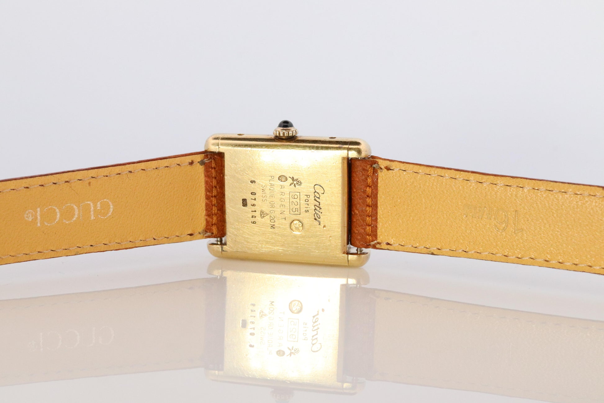 Vintage Must de Cartier Trinity Tank Watch. 925 Vermeil ARGENT Manual Tank.