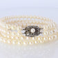 MIKIMOTO Sterling Silver Pearl Necklace. Mikimoto Double Strand Necklace