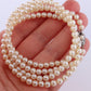 MIKIMOTO Sterling Silver Pearl Necklace. Mikimoto Double Strand Necklace