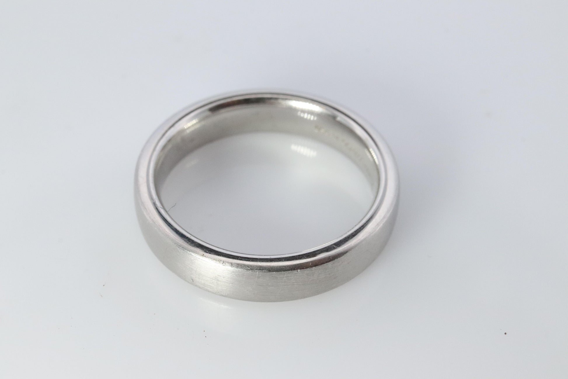 Tiffany and Co Authentic Ring. Charles Tiffany Setting Platinum Satin 5mm Band.