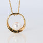 Mikimoto Pendant. Vintage 18k Yellow Gold Mikimoto Pearl Necklace wreath
