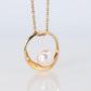 Mikimoto Pendant. Vintage 18k Yellow Gold Mikimoto Pearl Necklace wreath
