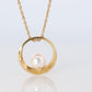 Mikimoto Pendant. Vintage 18k Yellow Gold Mikimoto Pearl Necklace wreath