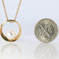 Mikimoto Pendant. Vintage 18k Yellow Gold Mikimoto Pearl Necklace wreath