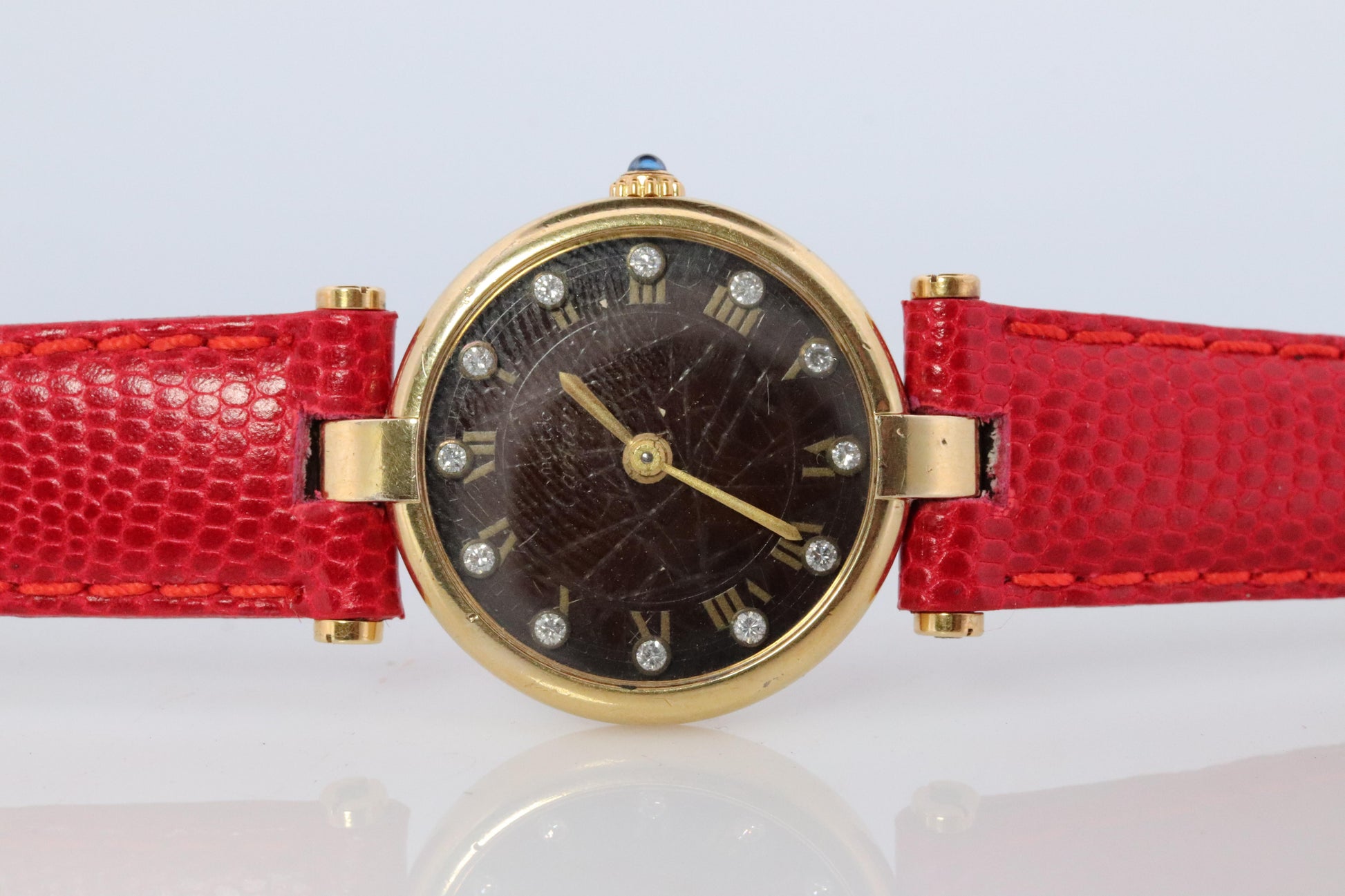 Cartier Vendome DIAMOND Watch. Must de Cartier Round ARGENT 925 Vermeil Quartz