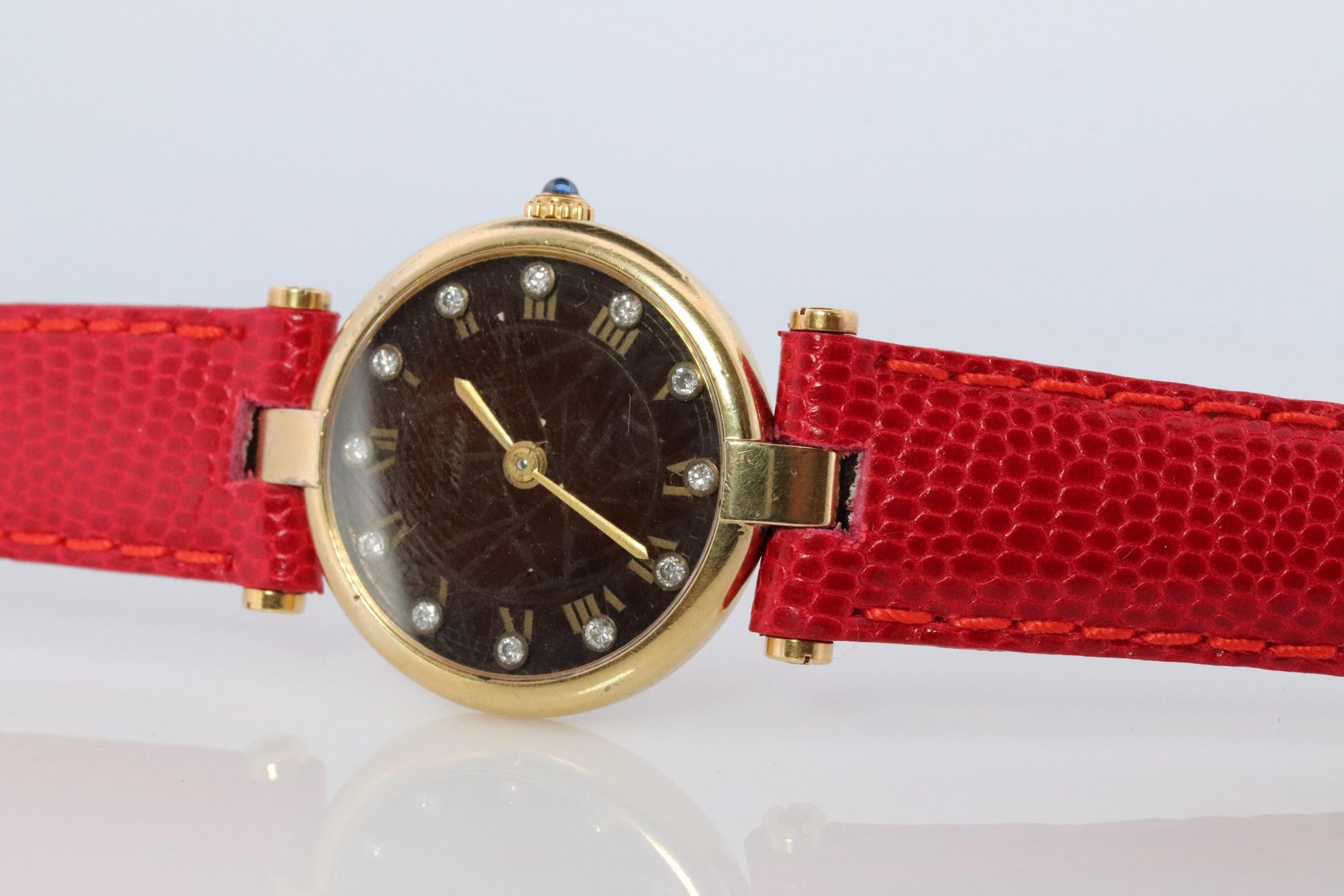 Cartier Vendome DIAMOND Watch. Must de Cartier Round ARGENT 925 Vermeil Quartz