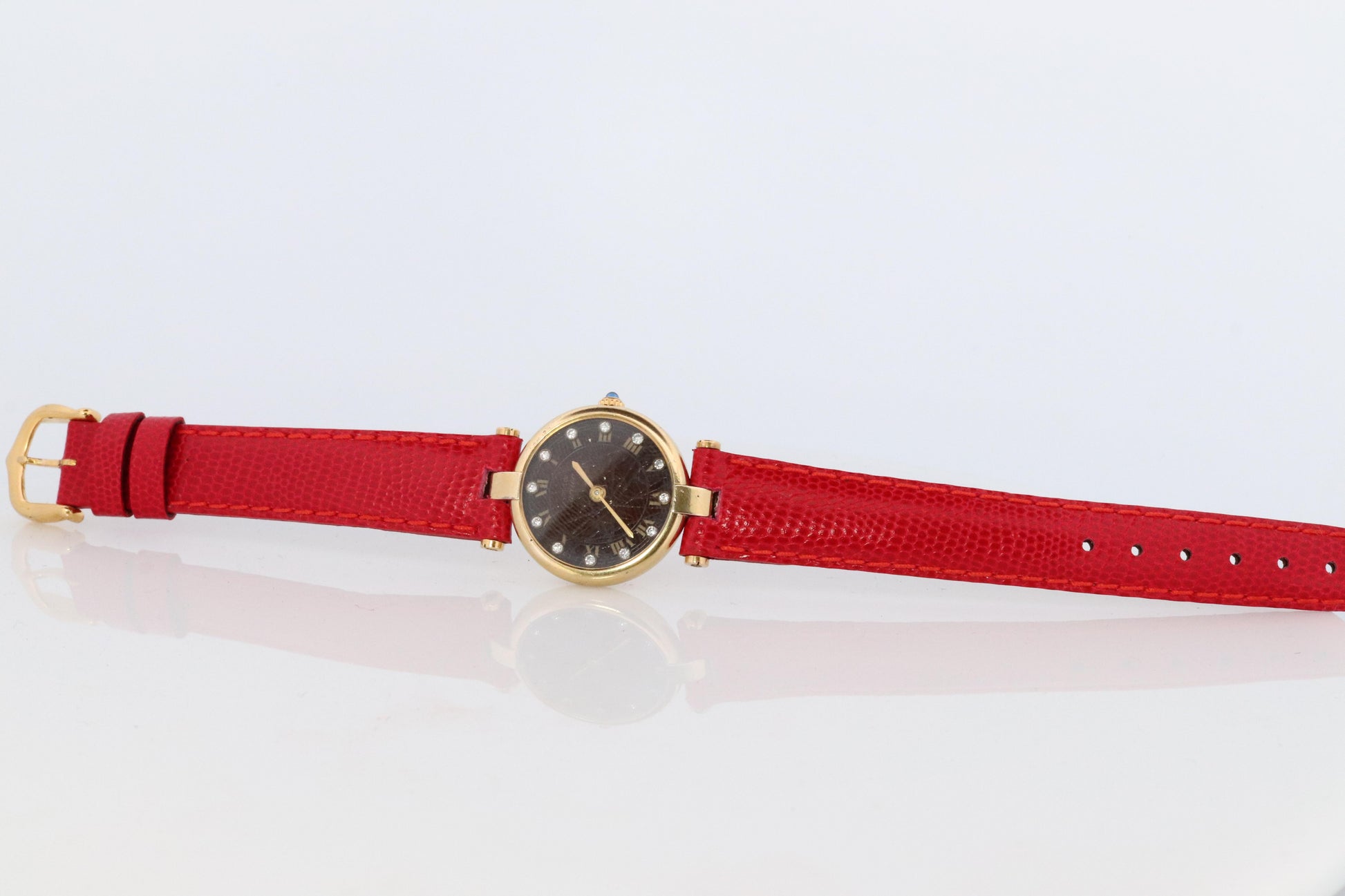 Cartier Vendome DIAMOND Watch. Must de Cartier Round ARGENT 925 Vermeil Quartz