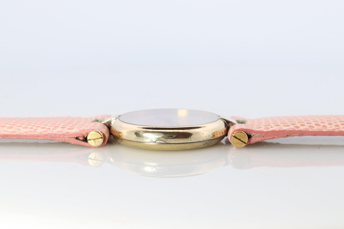 Genuine Cartier Watch. Must de Cartier Vendome Round Argent Vermeil White Face
