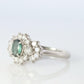 Genuine Alexandrite Ring. Platinum Alexandrite Diamond Halo Ring. PT900 Plat