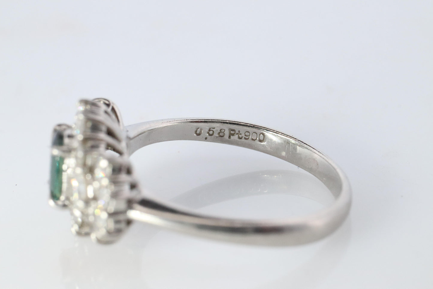 Genuine Alexandrite Ring. Platinum Alexandrite Diamond Halo Ring. PT900 Plat