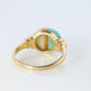 18k Turquoise and MOP Ring. Turquoise Diamond Mother of Pearl Statement Ring