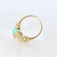 18k Turquoise and MOP Ring. Turquoise Diamond Mother of Pearl Statement Ring