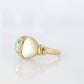 18k Turquoise and MOP Ring. Turquoise Diamond Mother of Pearl Statement Ring