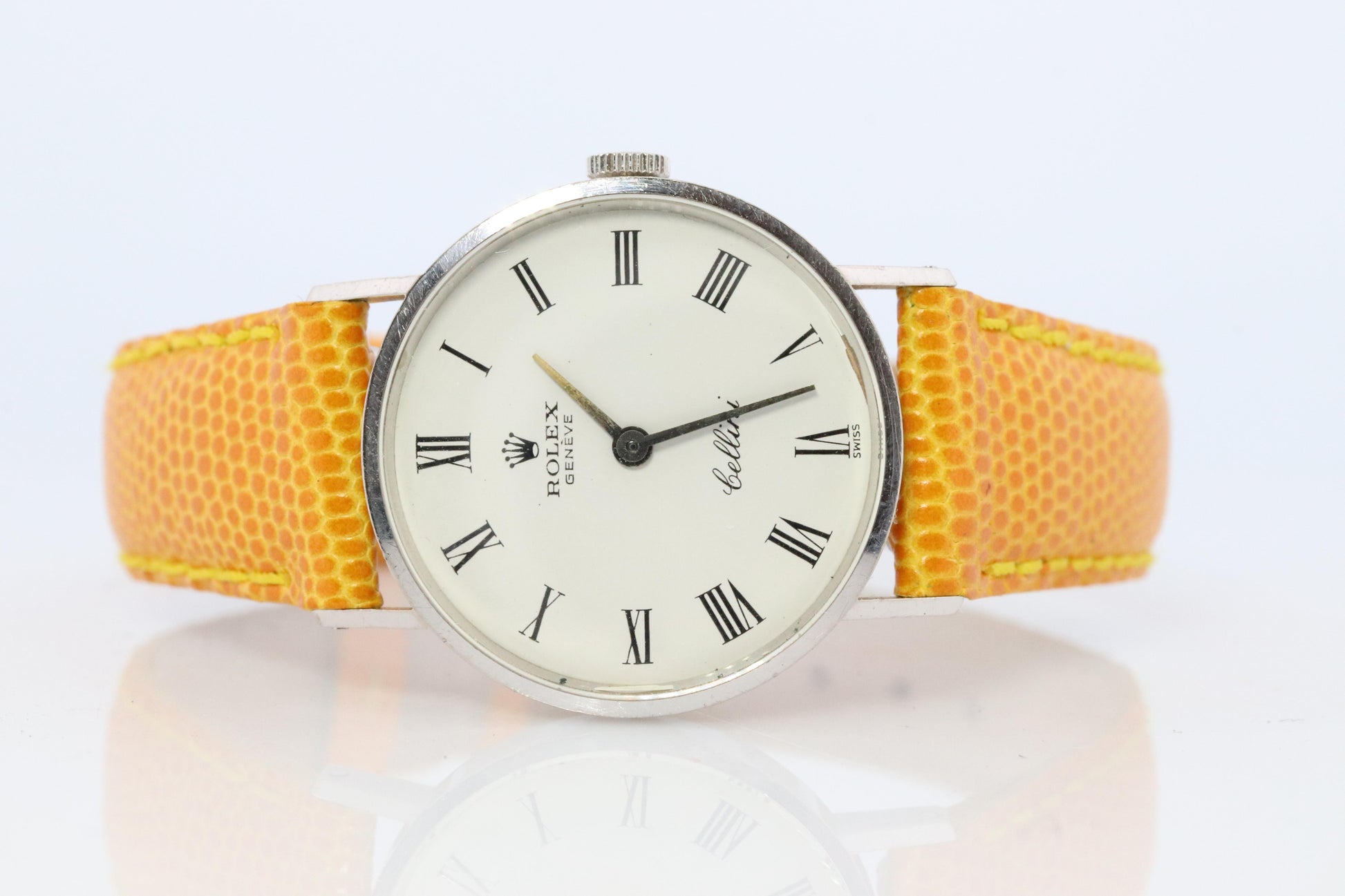 Genuine 18k Rolex Watch. 18k WG Ladies Rolex CELLINI 3810 Round WristWatch