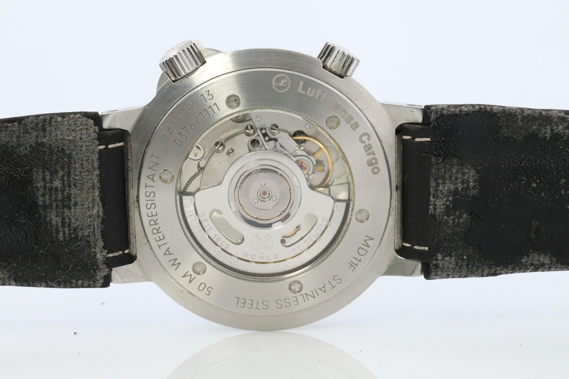 Muhle Glashutte Global Timer Watch. M1-41-13 Lufthansa Cargo Mens Watch.