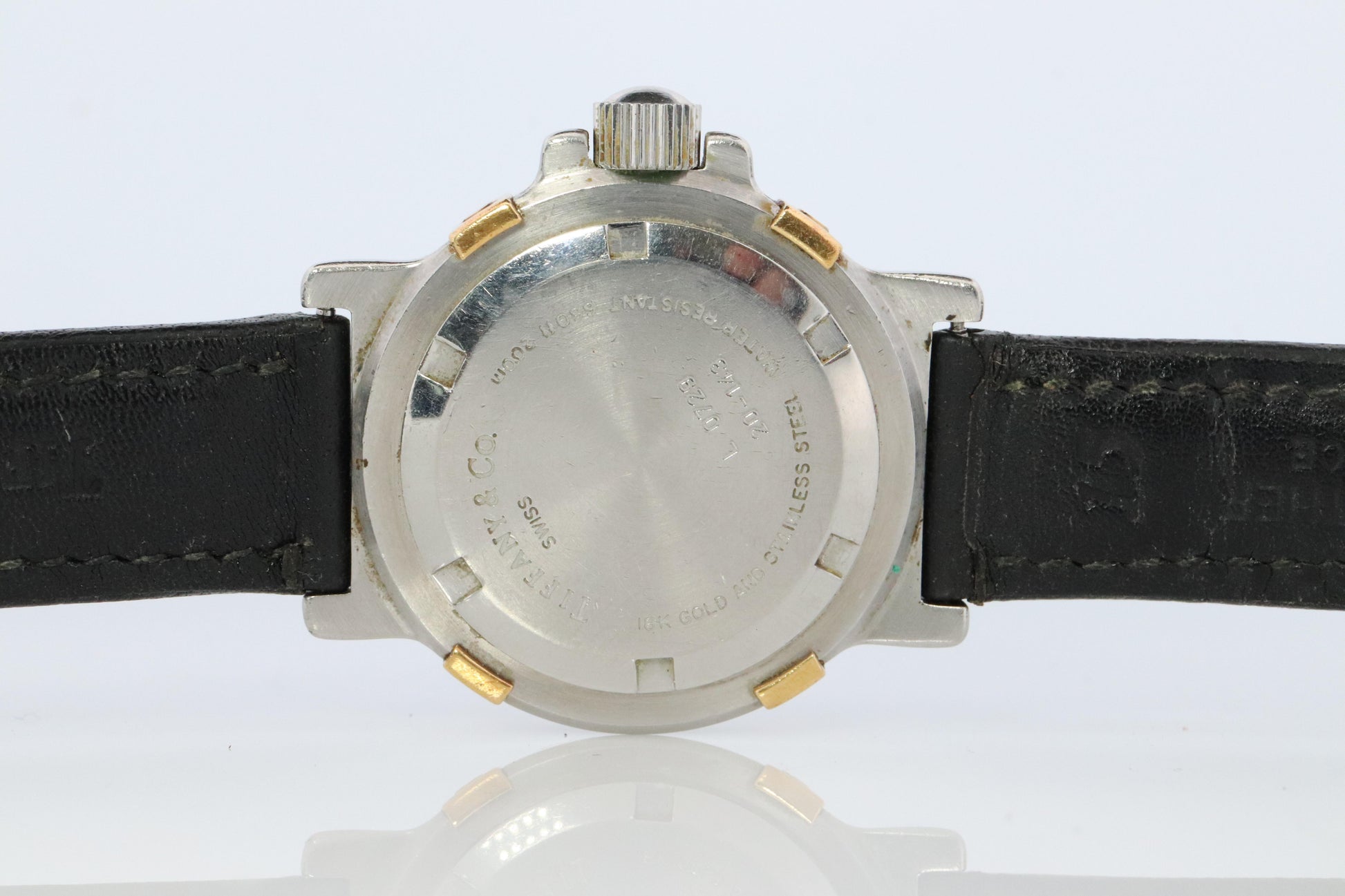 Tiffany and Co Diver Watch. 18k Gold and SS Tiffany L0729 Ladies Watch