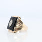 10k ONYX and diamond Signet ring. Heavy Mens Onyx and diamond Signet ring
