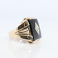 10k ONYX and diamond Signet ring. Heavy Mens Onyx and diamond Signet ring