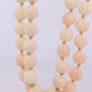 14k Coral Carved Angel Skin Salmon Bead Necklace. Two Strand Peach White Coral