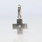 Genuine Cartier Cross Pendant. 18k White Gold Diamond Solitaire Crucifix Charm