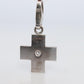 Genuine Cartier Cross Pendant. 18k White Gold Diamond Solitaire Crucifix Charm