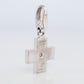 Genuine Cartier Cross Pendant. 18k White Gold Diamond Solitaire Crucifix Charm
