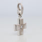 Genuine Cartier Cross Pendant. 18k White Gold Diamond Solitaire Crucifix Charm
