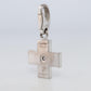 Genuine Cartier Cross Pendant. 18k White Gold Diamond Solitaire Crucifix Charm