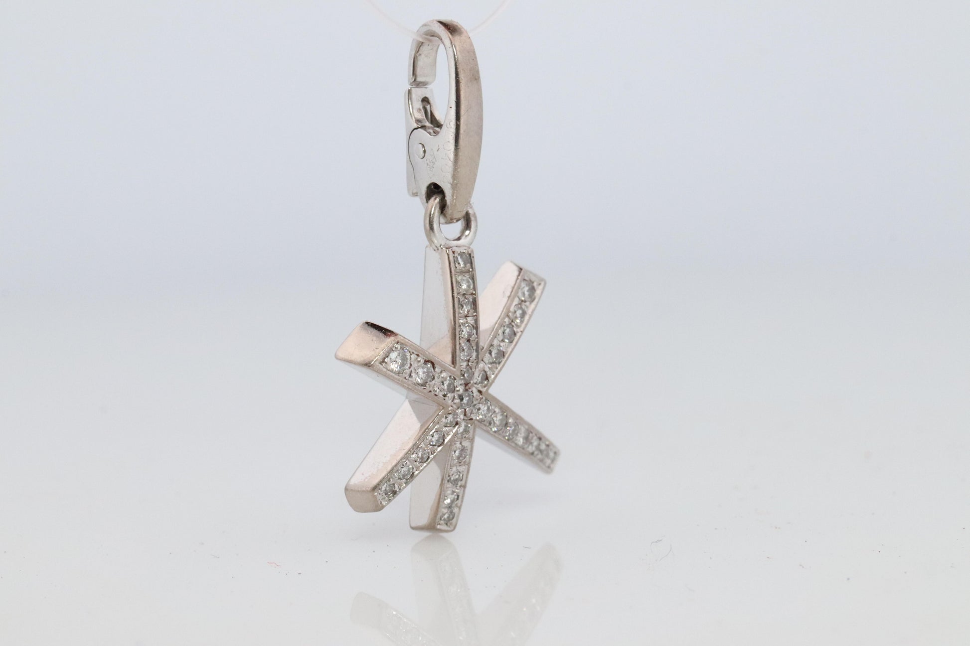 Genuine Cartier Firework Pendant. 18k White Gold Diamond Cartier Fireworks Charm