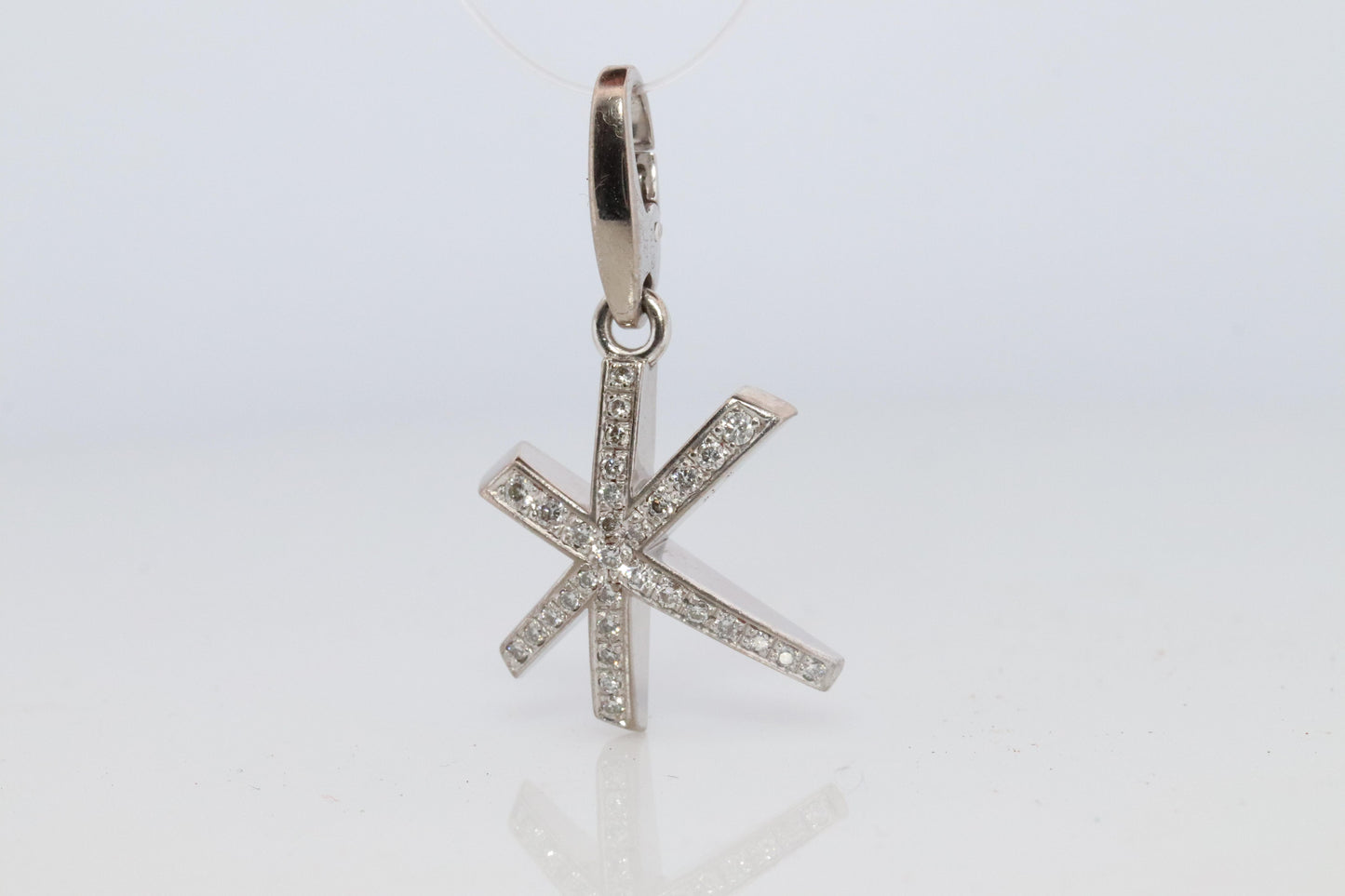 Genuine Cartier Firework Pendant. 18k White Gold Diamond Cartier Fireworks Charm