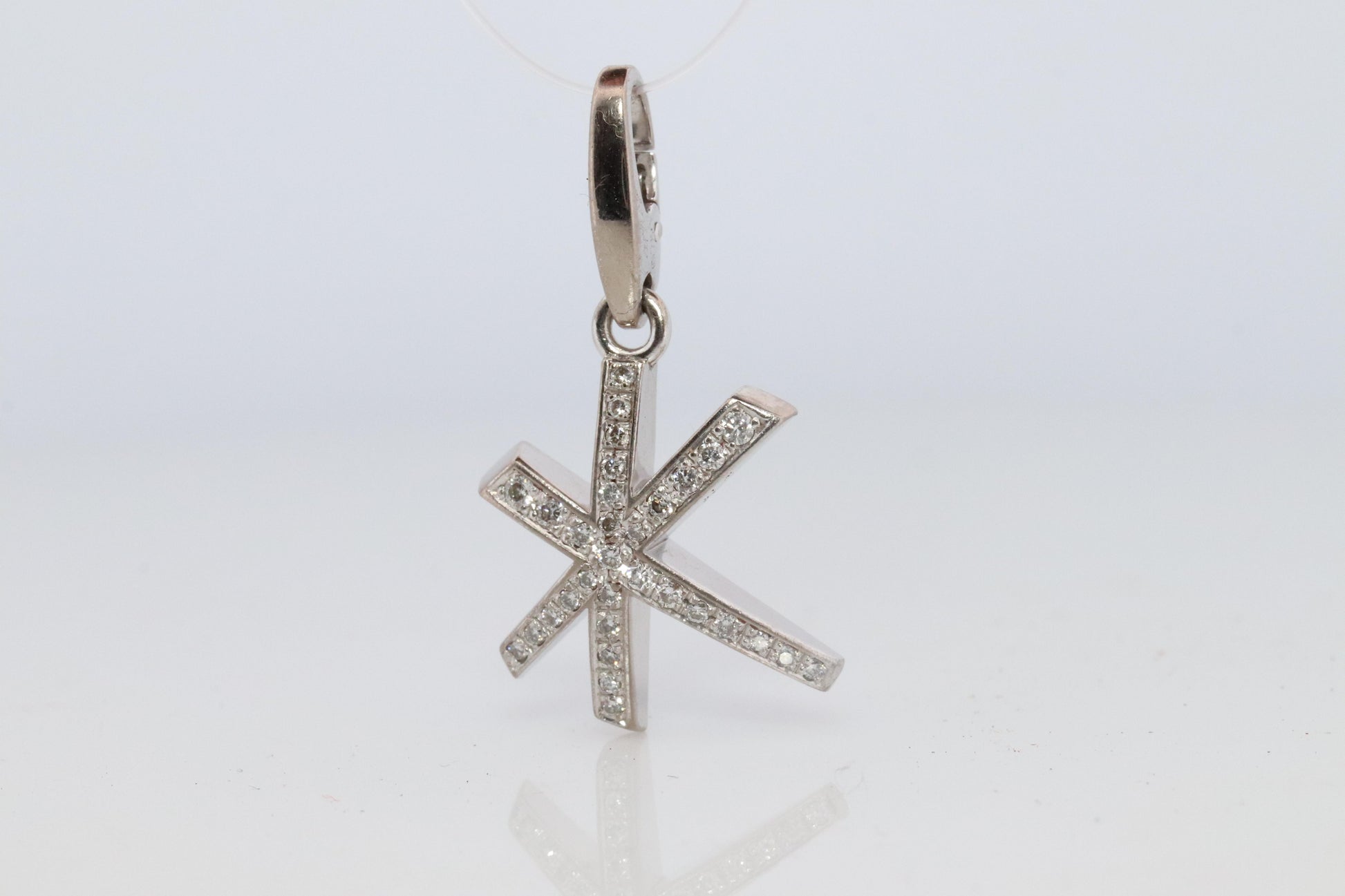 Genuine Cartier Firework Pendant. 18k White Gold Diamond Cartier Fireworks Charm