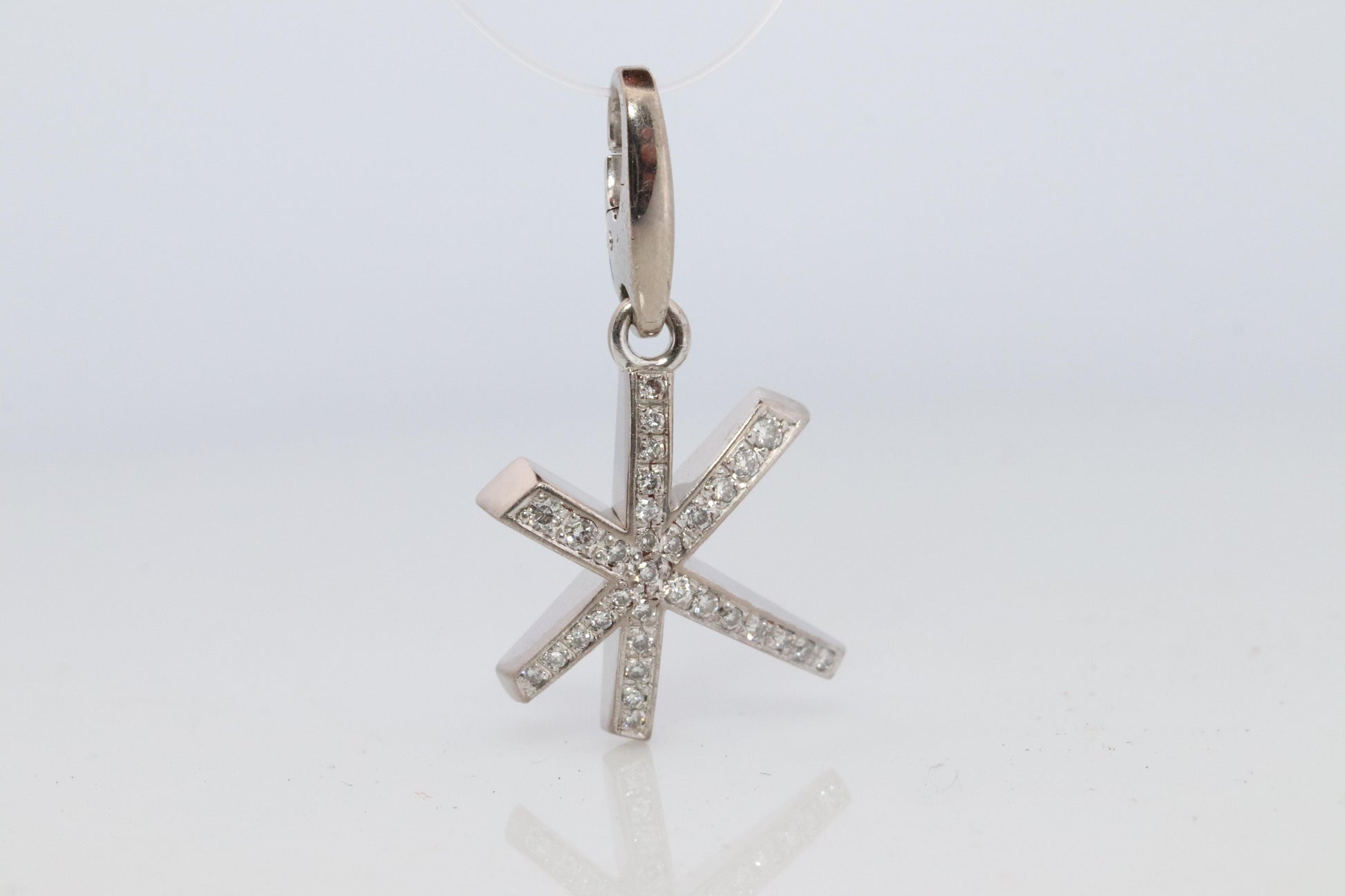 Genuine Cartier Firework Pendant. 18k White Gold Diamond Cartier Fireworks Charm