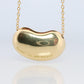 Tiffany & Co. Large Bean Pendant Necklace. 750 Yellow Gold Tiffany Long Chain.