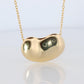 Tiffany & Co. Large Bean Pendant Necklace. 750 Yellow Gold Tiffany Long Chain.