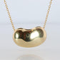 Tiffany & Co. Large Bean Pendant Necklace. 750 Yellow Gold Tiffany Long Chain.