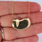 Tiffany & Co. Large Bean Pendant Necklace. 750 Yellow Gold Tiffany Long Chain.