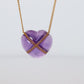 Tiffany and Co Heart Pendant 18k Tiffany Elsa Peretti Amethyst Cabochon Necklace