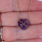 Tiffany and Co Heart Pendant 18k Tiffany Elsa Peretti Amethyst Cabochon Necklace