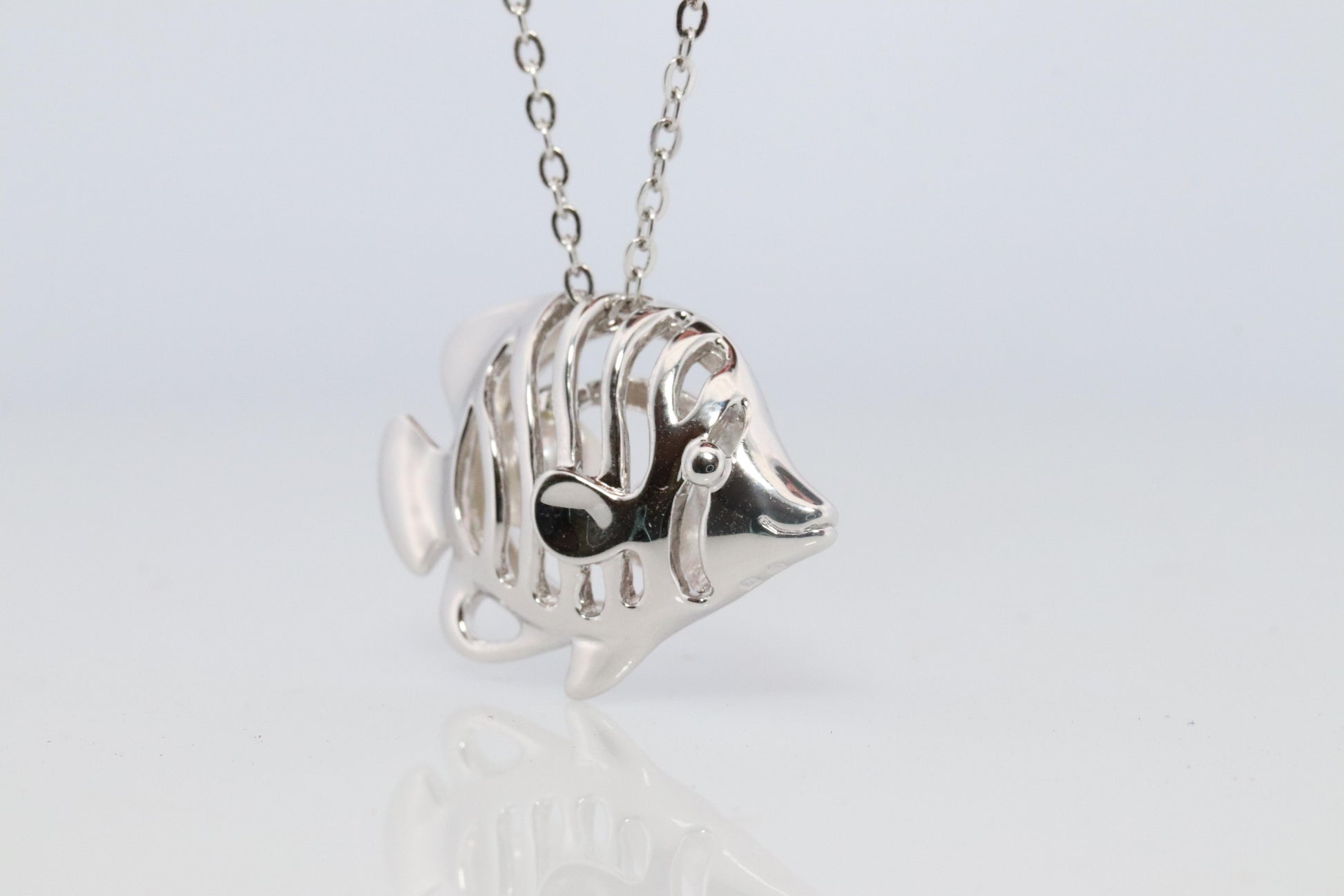 Mikimoto Pendant Sterling Silver. Mikimoto Fish with a Pearl Pendant Necklace.