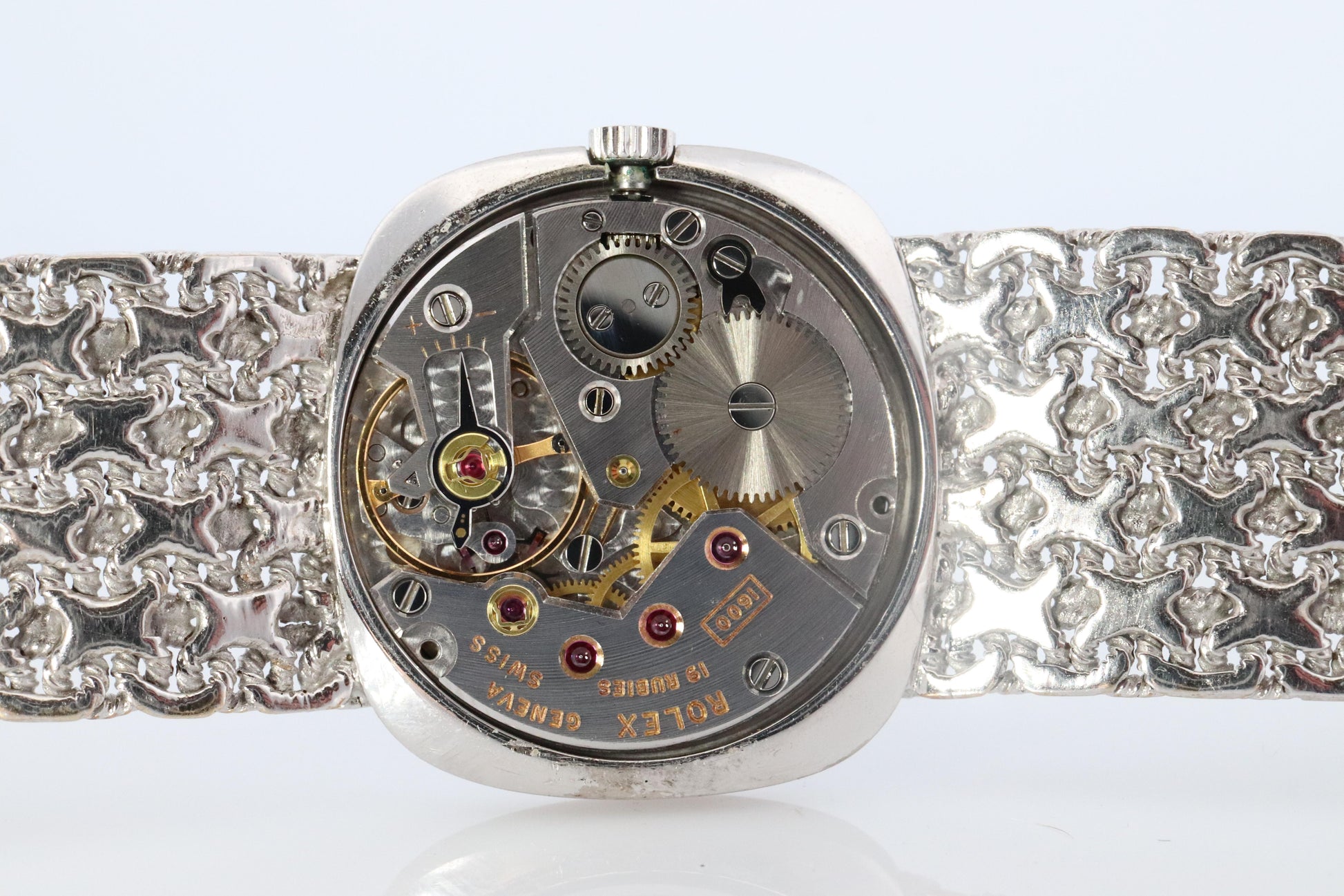 Genuine 18k Rolex Watch. ROLEX Cellini 3808 Mechanical Windup. Milanese bracelet