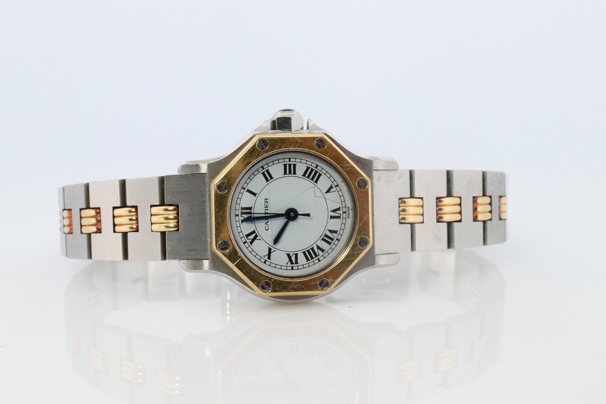 Vintage Cartier Santos Automatic 25mm Watch Santos de Cartier Octo SM 18k and SS