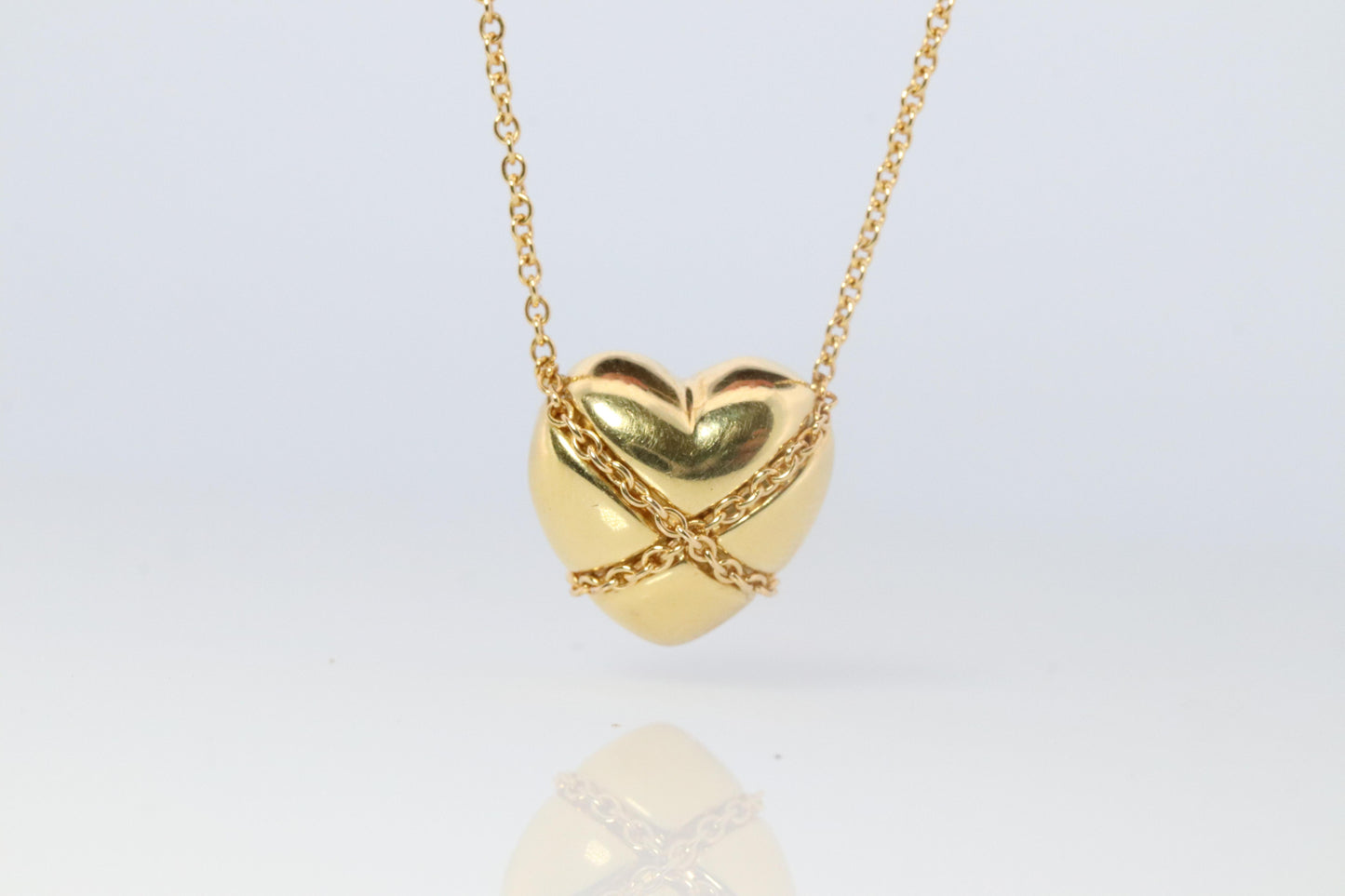 Tiffany and Co Heart Pendant 18k Tiffany Elsa Peretti Puffed Heart Necklace