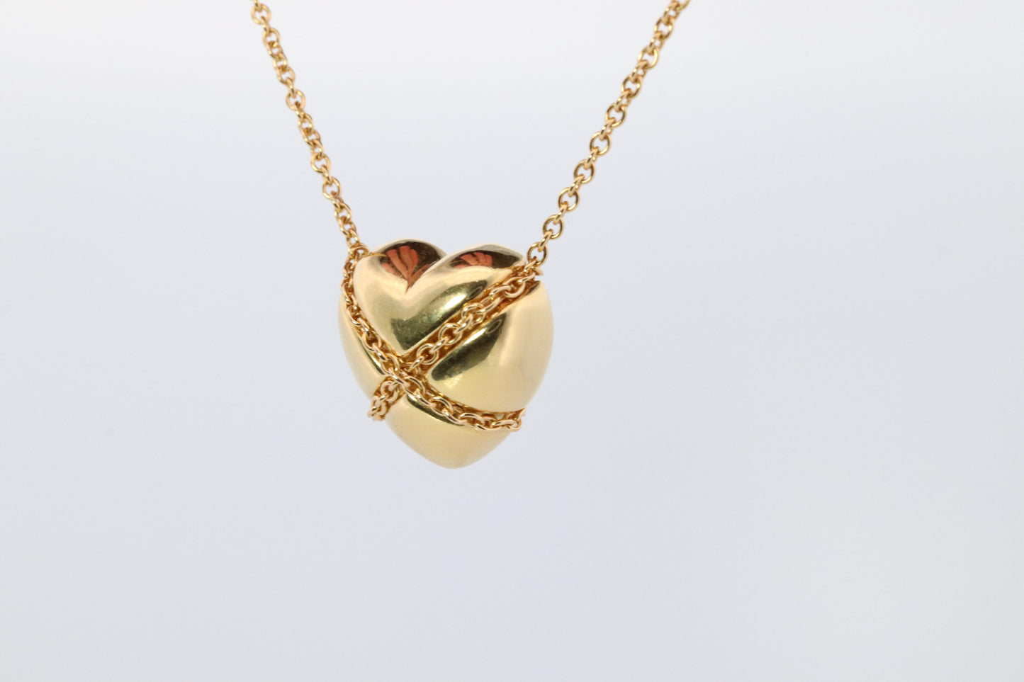 Tiffany and Co Heart Pendant 18k Tiffany Elsa Peretti Puffed Heart Necklace