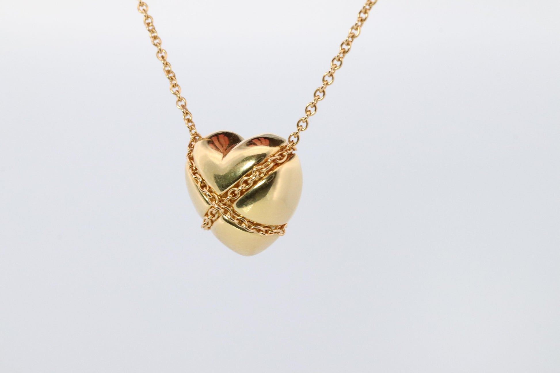 Tiffany and Co Heart Pendant 18k Tiffany Elsa Peretti Puffed Heart Necklace