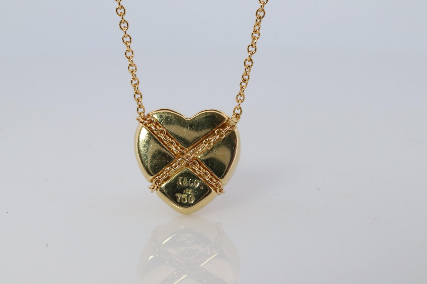 Tiffany and Co Heart Pendant 18k Tiffany Elsa Peretti Puffed Heart Necklace