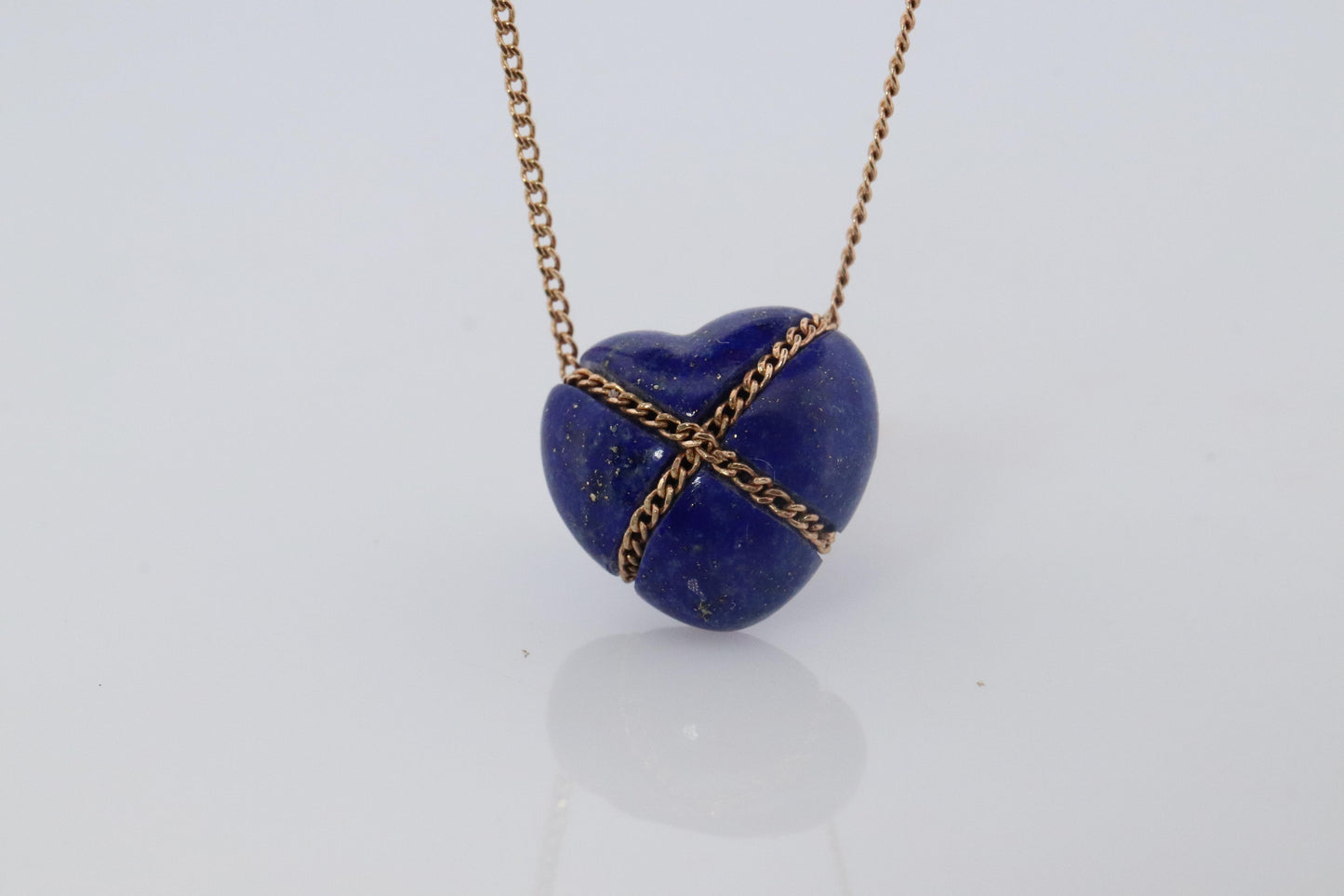 Tiffany and Co Heart Pendant 14k Tiffany Elsa Peretti Lapis Lazuli Necklace