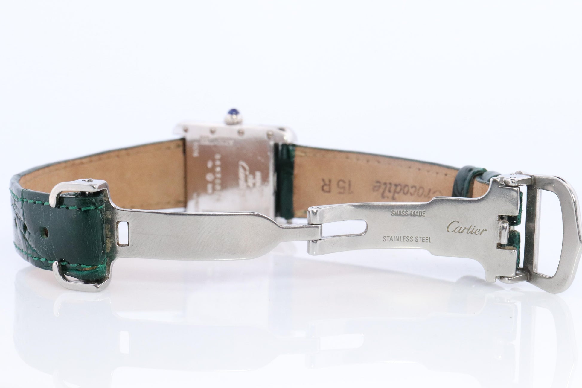 Vintage Must de Cartier Tank Watch. 925 Vermeil ARGENT 2416 Silver Dial Tank