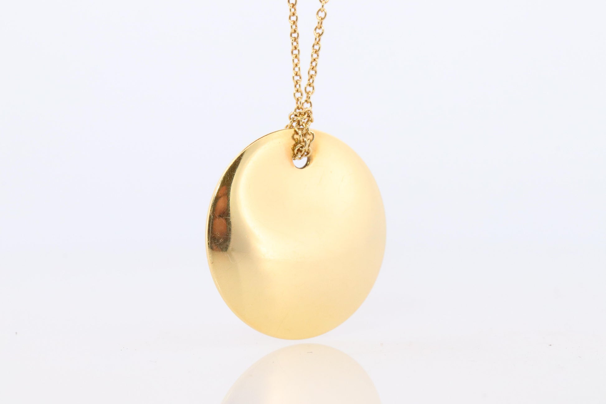 Tiffany & Co. Large Disk Pendant Necklace. 18k Elsa Peretti Tiffany 24mm Round
