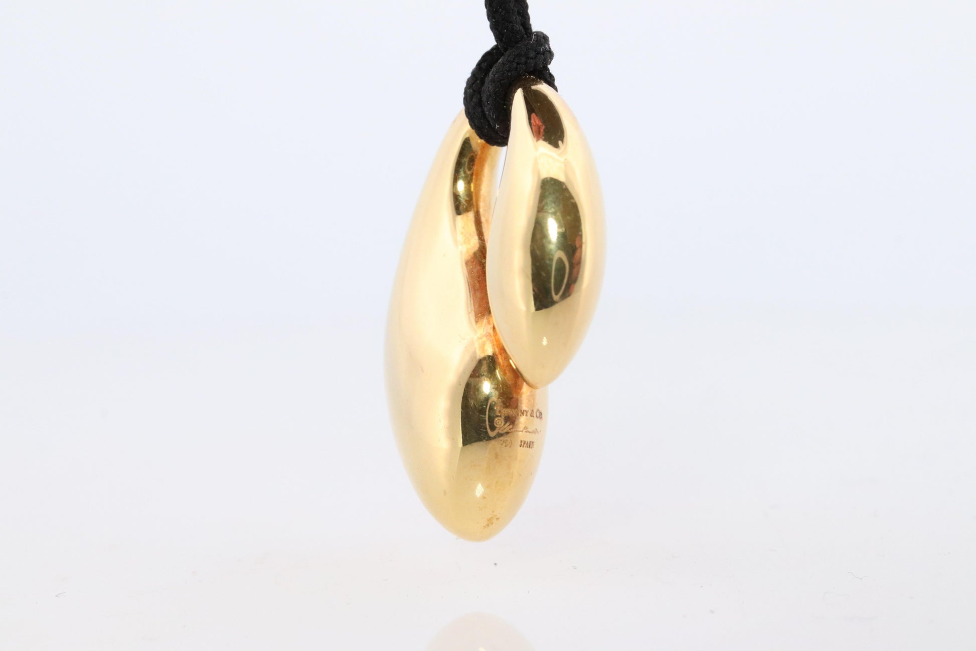 Tiffany & Co. 18k Gold Double Tear 1977 Cable Pendant Necklace