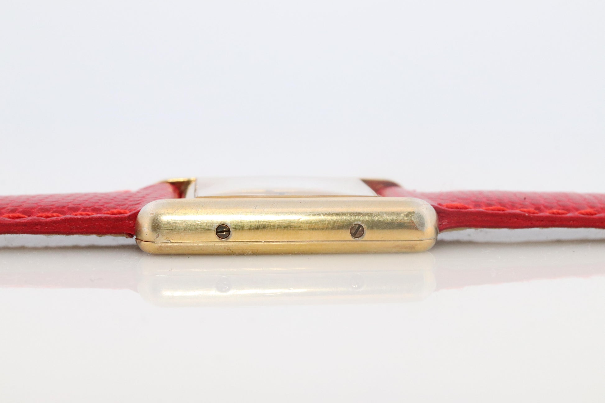 Vintage Must de Cartier Tank Gold Dial Watch. Vermeil ARGENT Small Tank